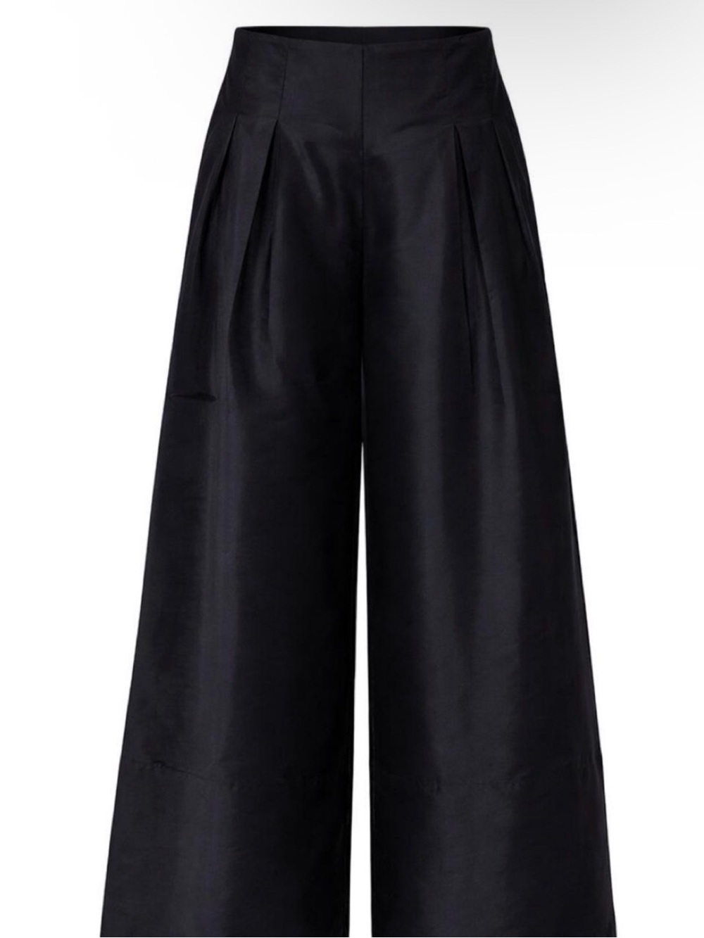 Wide-Leg High-Waist Palazzo Pants - Black